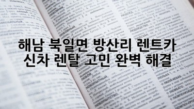 해남 북일면 방산리 렌트카🚗: 신차 렌탈 고민? 완벽 해결! ✨
